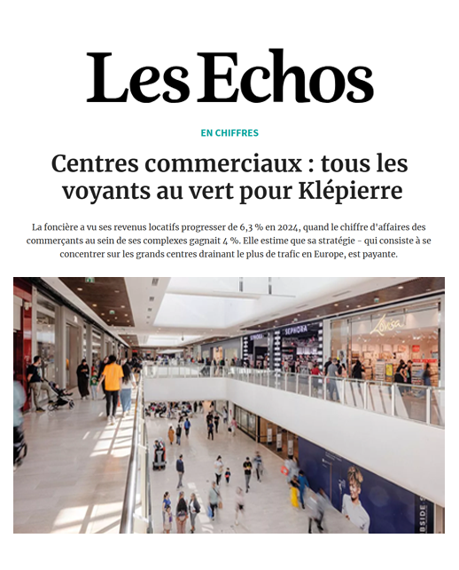 Les Echos - Centres commerciaux : tous les voyants au vert pour Klépierre